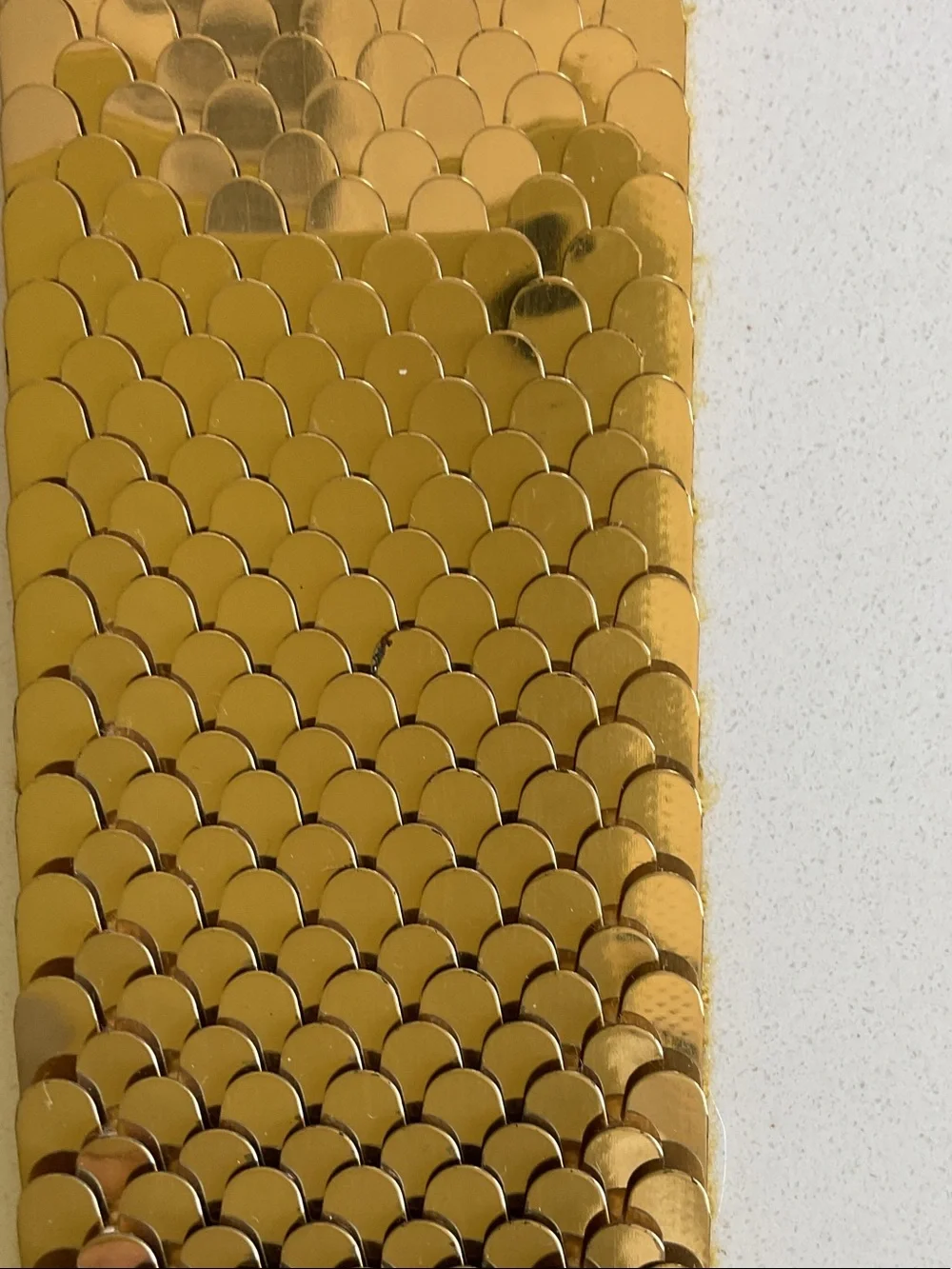 Vintage Fish Scale Stretch Belt Gold Mesh Belt with Metallic Accent unisex